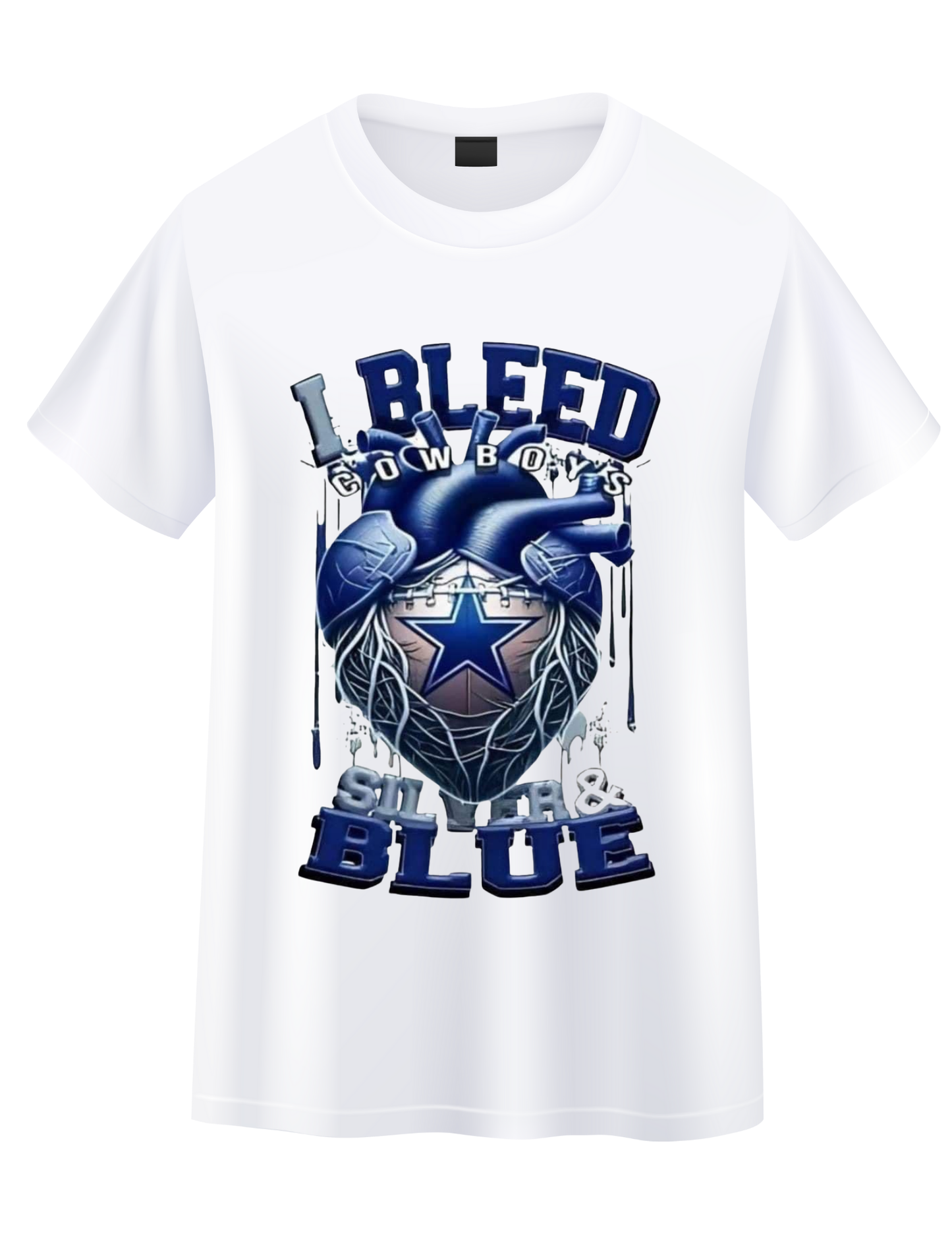 I Bleed Silver + Blue Cowboys Tee image 1