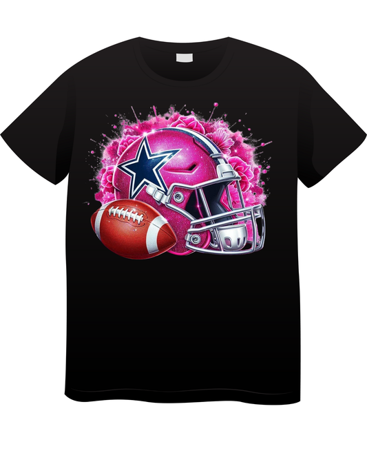 Black and Pink Cowboys Helmet Tee image 0