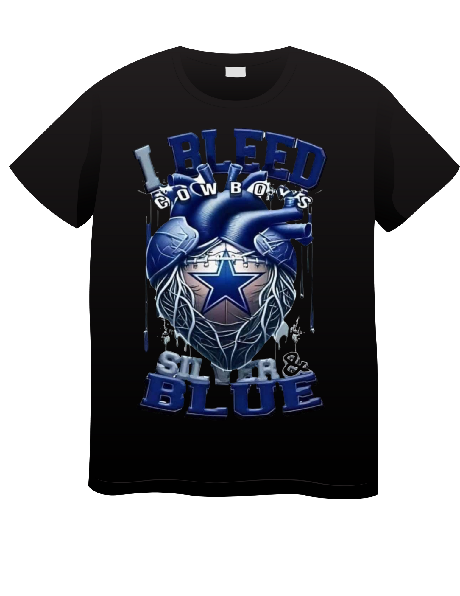 I Bleed Silver + Blue Cowboys Tee image 0