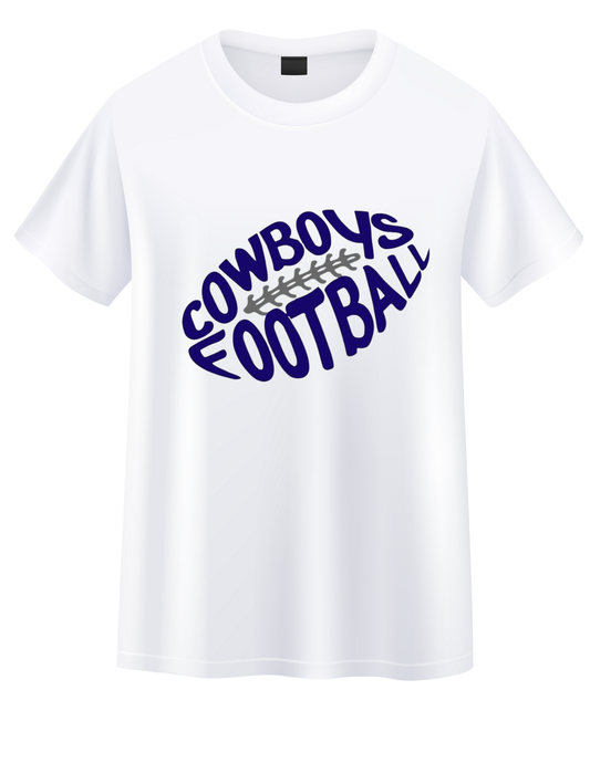 White Cowboys Football Tee image 0